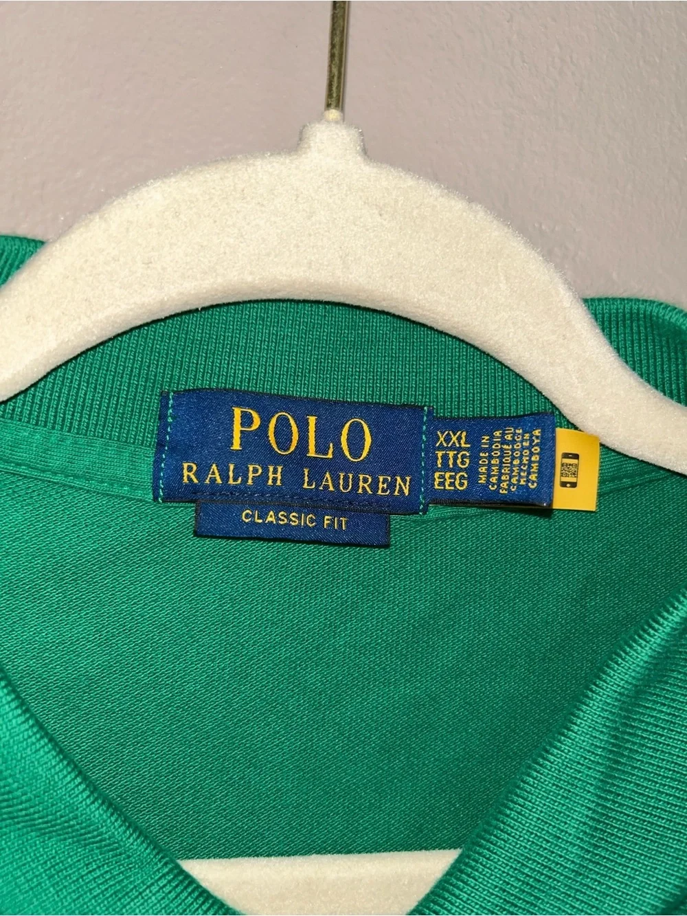 Ralph Lauren Green Polo with LOGO Multicolor 'POLO' Embroidery